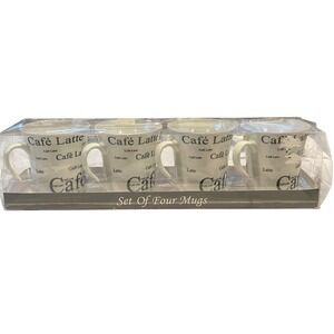 Black & White Coffee Ceramic Mug (Set Of 4), 12 oz